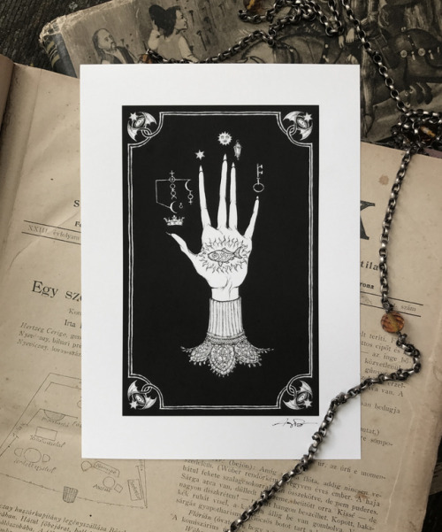 I have several framed (and non framed) Giclee Prints of my Hand of Alchemy design currently availabl