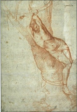 Jusepe de Ribera Male Figure Tied to a Tree