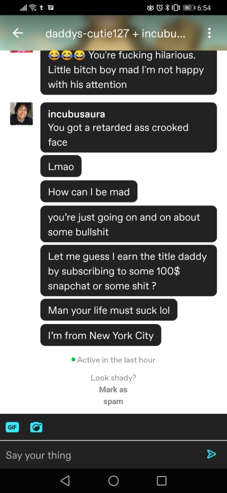 Mannnnnnn, this dumb ass boy comes into my inbox and is immediately disrespectful.