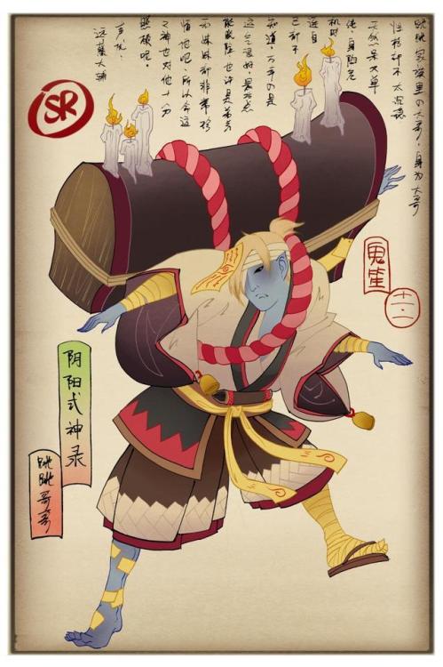 [Part. 4/6] Onmyoji (阴阳师)mythicalcharacters, drawn ukiyo-e style by 鬼笙 (find other parts here) Shiki