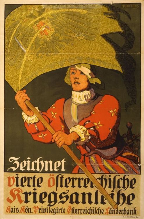 greatwar-1914: Austro-Hungarian war loan posters.  Austrian propaganda, trying to reach an ethn