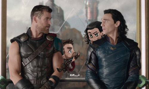 mcu scenes x chibi _(:3\L)_pict by my sis ( ig : miu_akatsuki )