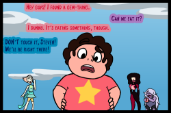 stmabt:  Looky there, I made a funny. Also, I’m still pretty addicted to STEVEN UNIVERSE.Sableye belongs to NintendoSTEVEN UNIVERSE belongs to Rebecca SugarArt (and hopefully the idea) belongs to me. 