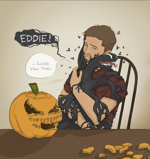 miles-east:tbh i think venom would love halloween♥inspired by this pumpkin;; x((tumblr hates art?? c