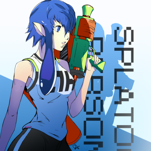 Splatoon and Persona crossover!Naoto Shirogane dressed as an Inkling!