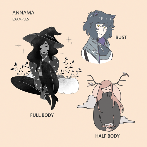 annama-art:EDIT: Hi! ❀I’m opening commissions again! So here’s the general pricing sheet and some mo