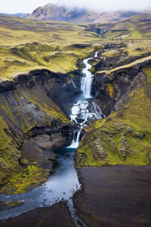 Ófærufoss waterfall in Eldgjá chasm, Iceland