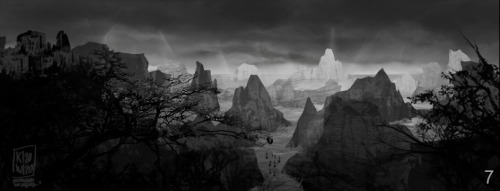 Final 3 thumbnails for the Nubrevnan Matte painting project. Now I have to choose one of the 9 and d