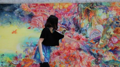 large super-colourful paintings by japanese artist Taniho Reina 谷保 玲奈fantastic undersea world, compl