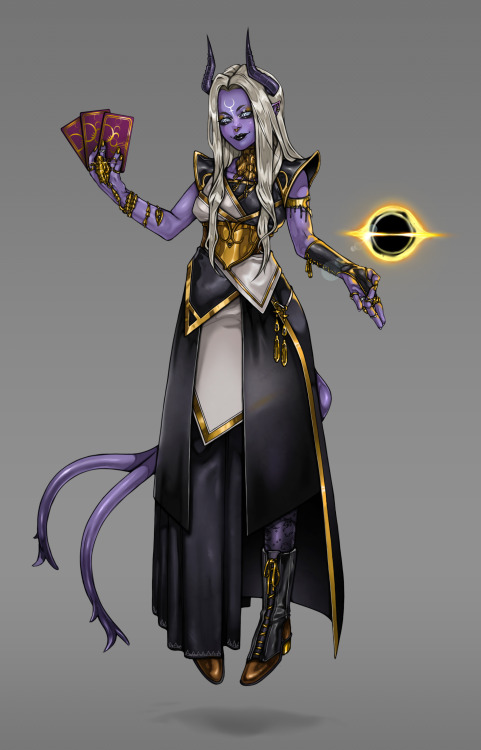 Finally finished her! This is Tamahri La Volvaga, my new Celestial Lock/Clockwork Sorcerer. Tamahri 