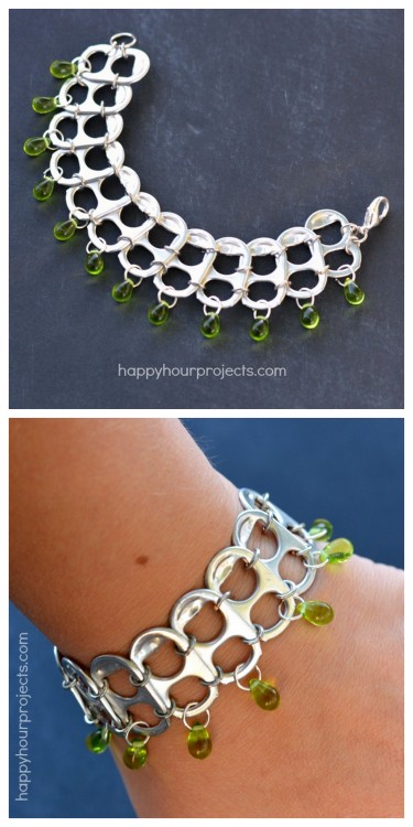 DIY Soda Can Pull Tab Bracelet from Happy Hour Projects. This is an easy 30 minute project but it do