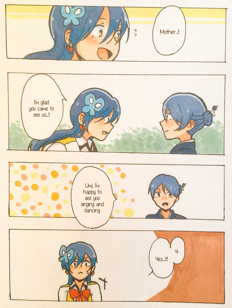 weareschoolidols:     近くでちゃんと見てたよ   by ありべじ  Translation: