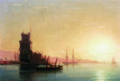 Ivan Aivazovsky, Lisbon. Sunrise, 1860