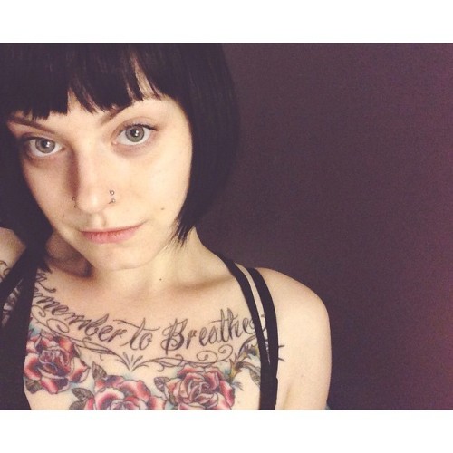 this is one sleepy kitten #suicidegirls #sgselfie #selfie #girlswithtattoos #chesttattoo #altbabes