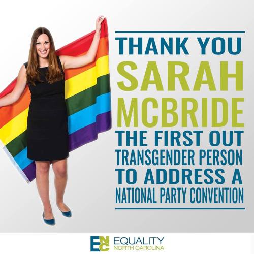 “Tonight, Sarah McBride will be making history as the first openly transgender person to address a n