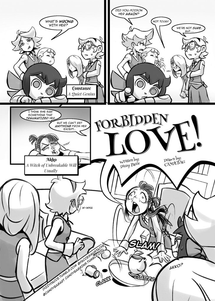 kaban-bang:  Forbidden Love - A LWA fan comic.Hey!Here’s the comic that @dizzypacce​