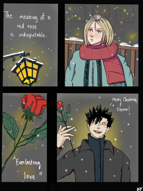 accompanying art for merrily, merrily, merrily on AO3. In which one cold, bitter winter, Lev suggest