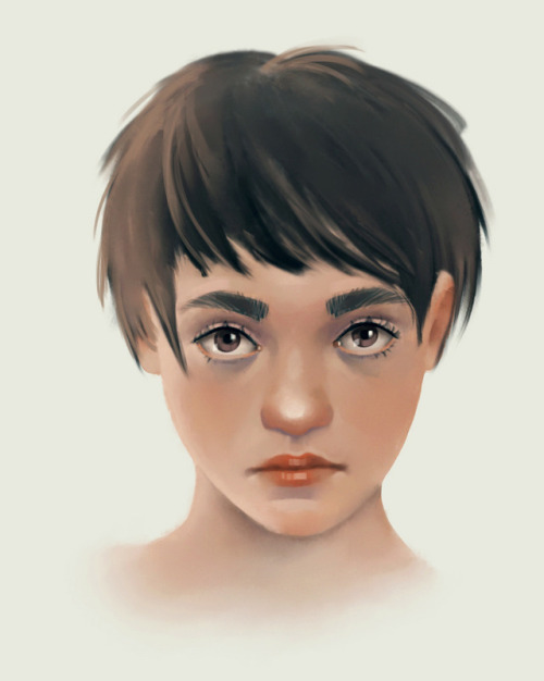 dead rats in my freezer | Pixie cut hair girl - digital painting portrait