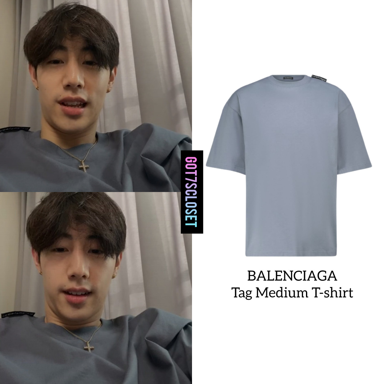 GOT7's fashion (fan account) on X: [190904] Mark wearing • BALENCIAGA -  Logo Printed Short Sleeved T-shirt. It's available for $350 USD. • LOUIS  VUITTON - Soft Trunk Messenger PM. It's available