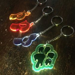 stripedhare:  Puppy Tags/Keychains Recently