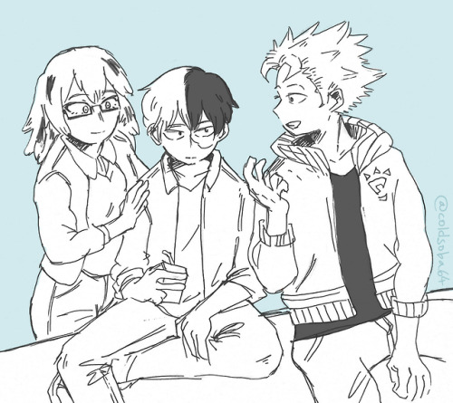 coldsoba64:  a v quick doodle of the todoroki siblings! i need more of them allllll