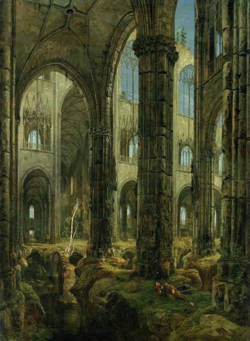 Carl Blechen (1798-1840), Gotische Kirchenruine (Gothic Church Ruins), 1826