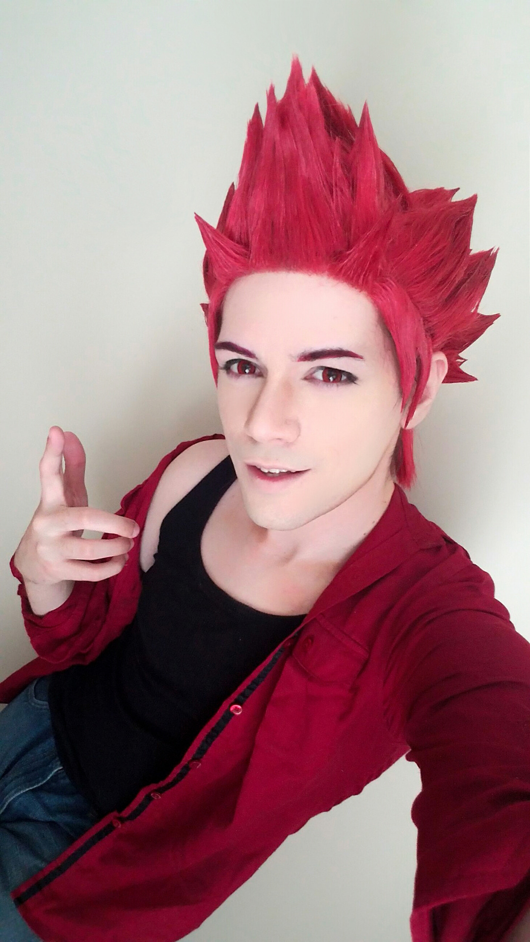 nipahdubs:  “RED RIOT!!!”Finished up this Kirishima wig. &lt;3