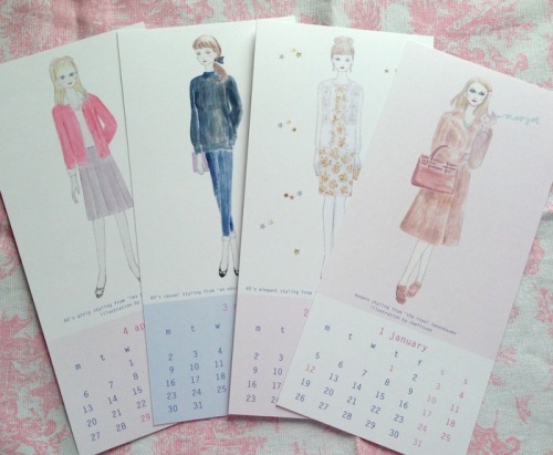 i made 2015 calendar card set. wall-hanging type and 12 cards of cinema girls&rsquo; fashio