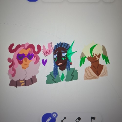 Updated The Image To Be The Full Family, Including Their Daughter. They Are A Gorgon, A Merman, And A