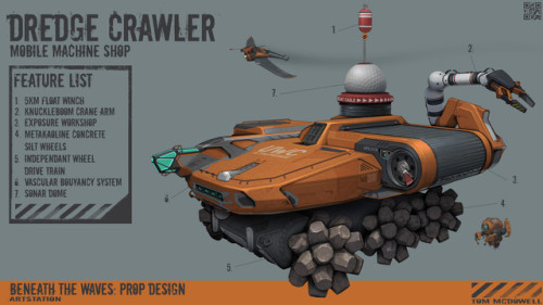 cyberclays:  Beneath the Waves: Prop Design Challenge  - by  Tom McDowell   “My  entry to the Artstation challenge. Really enjoyed all the entries. It  forced me to work up a whole project, and I made some internet friends  in the process!” 