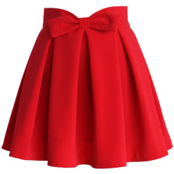 beacorreia19:  Chicwish Sweet Your Heart Bowknot Pleated Skirt in Ruby   ❤ liked on Polyvore (see more heart skirts)
