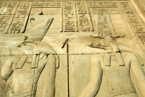 Sobek and HaroerisRelief depicting the crocodile-headed god Sobek and Haroeris (“Horus the Elder”). 