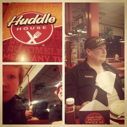 Late night Huddle House run with the McDonald&rsquo;s crew. :)