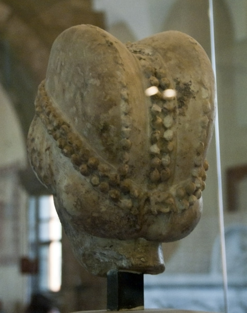 myglyptothek:Presumably empress Theodora. From via San Primo in Milan. VI century AD. Marble. Castel