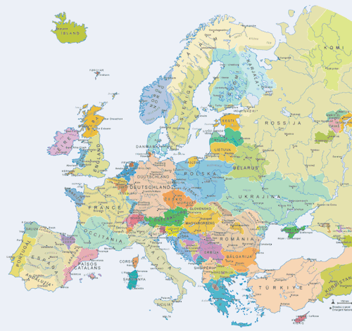 beautiful-basque-country: Map of the stateless nations in Europe. This map is beautiful, full of cul