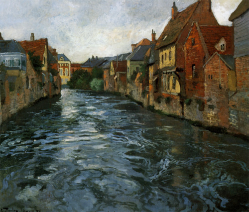 Fritz Thaulow: Riverside, View of Abbeville, 1894