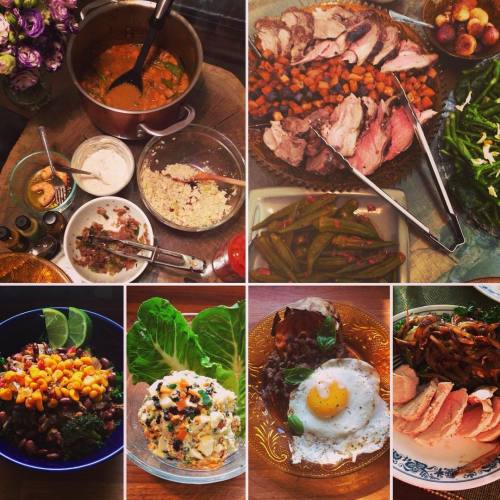 #lastweeksplates - Indian feast, Easter feast, taco salad, confetti egg salad, Thai beef with basil 