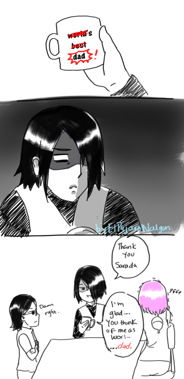 elpajaronalgon:  salty sarada is my favim sorry im not good at drawing comics  but i HAD TO THAT IDEA WAS JUST TOO GOOD. Credit to flowerslut for the idea.  yes, Papasuke is old school and reads newspapers