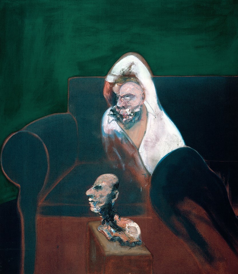 colin-vian:    Francis Bacon, Reclining Man with Sculpture, 1960-61. Oil on canvas.