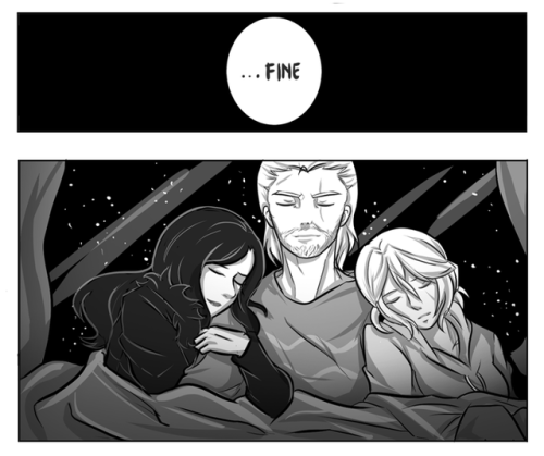 andordean: jxlight: Some Fluffy Modern AU of The Witcher family Bonus: Aw.