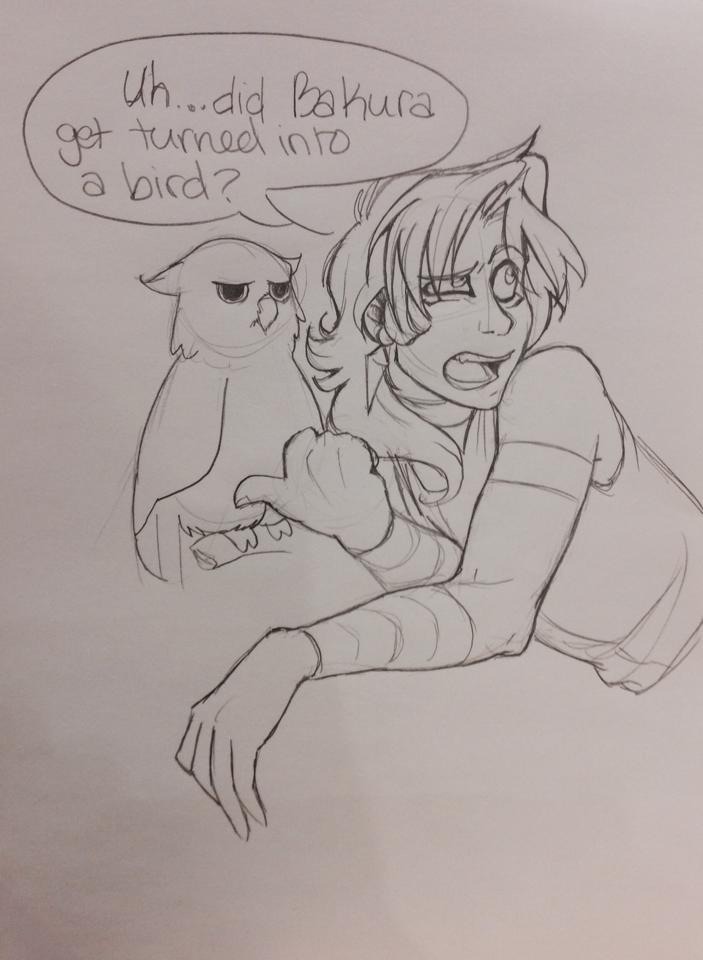 noselfpreservation:  Friend asked me to draw an owl, and Meg asked me to draw her