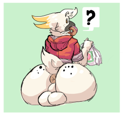 dusty-after-dark:  Birbfriend Dusty and his doughnutsHe didn’t even offer to share! What a greedy li’l birb… So, I wanted to draw more of Dusty’s more heavyset form, which is a rather tubby and bashful cockatoo. He tries hard to eat well, but