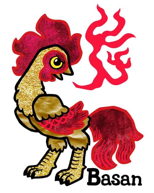 [Yesterday’s] #ayokaiaday is Basan! The fire breathing chicken monster! It’s an elusive yokai 