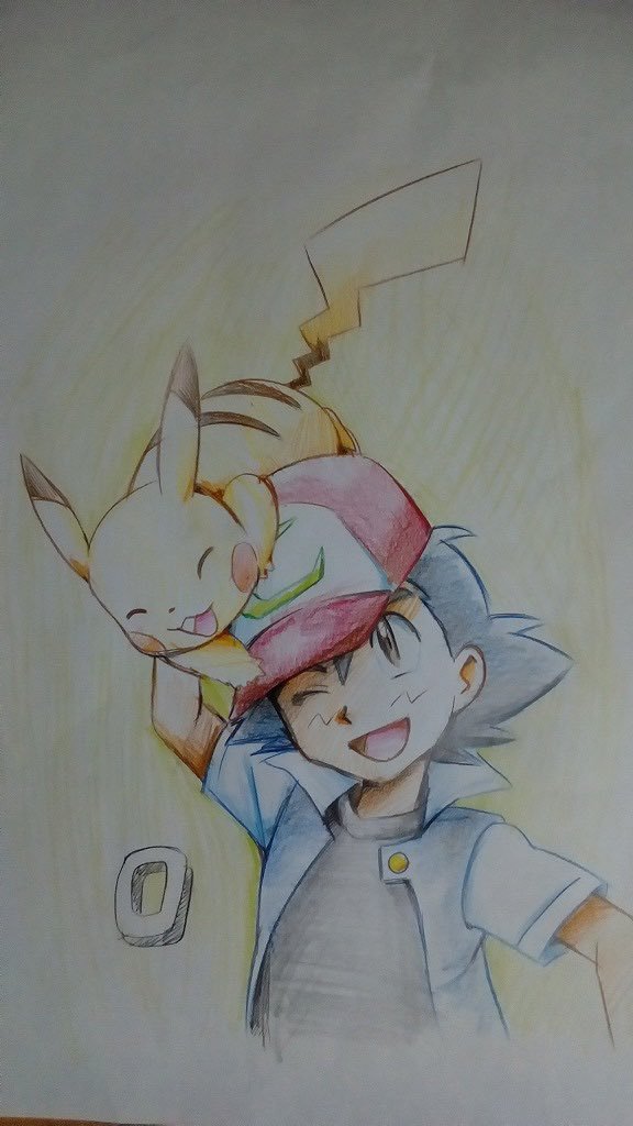 pokeshipping: Iwane posted some of his art of Ash and Pikachu (and Misty) today for