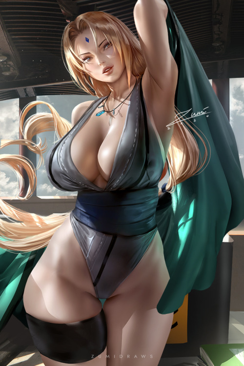 zumidraws:    I drew Tsunade from Naruto yesterday^^  hd version, nsfw versions, video process, etc. on Patreon-&gt;https://www.patreon.com/zumi  