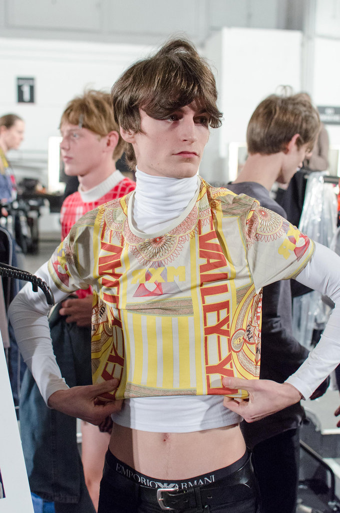 trickymintty:  Jack Chambers @ Topman Design AW15 backstage, ph by Russ McClintock. 