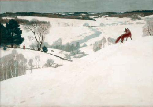 Fox in the Snow (The Fox)   -    N.C.Wyeth  , ca. 1935. American, 1882-1945Oil on hardboard, 28 &fra