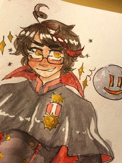 HWS Aerica Has A Red Stripe Of Hair I Dont Care If Its Most Likely A Shading Choice Idc He Loves His