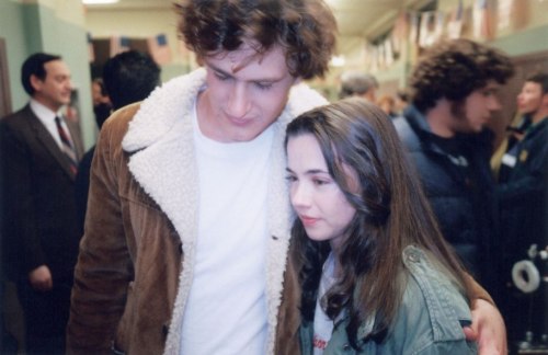 andrewvanwyngardened:  Linda Cardellini and Jason Segel on the last day of filming (2000).  Judd Apatow: “I loved writing for Jason. That’s what I felt like in high school. I felt goofy and ambitious and not sure if I had any talent, and I would be