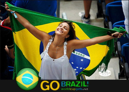 worldcup2014girls:  GO BRAZIL! Support Brazil at the home World Cup :) Get your badge and share the Love: http://goo.gl/tvjC4J